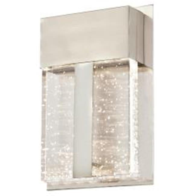 Brushed Nickel LED Outdoor Wall Fixture with Bubble Glass