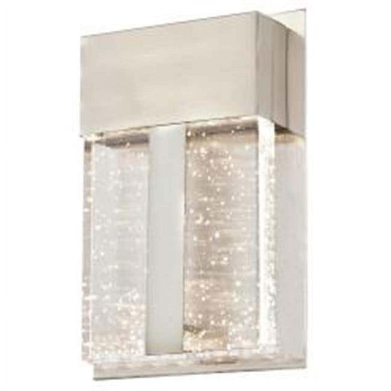 Brushed Nickel LED Outdoor Wall Fixture with Bubble Glass