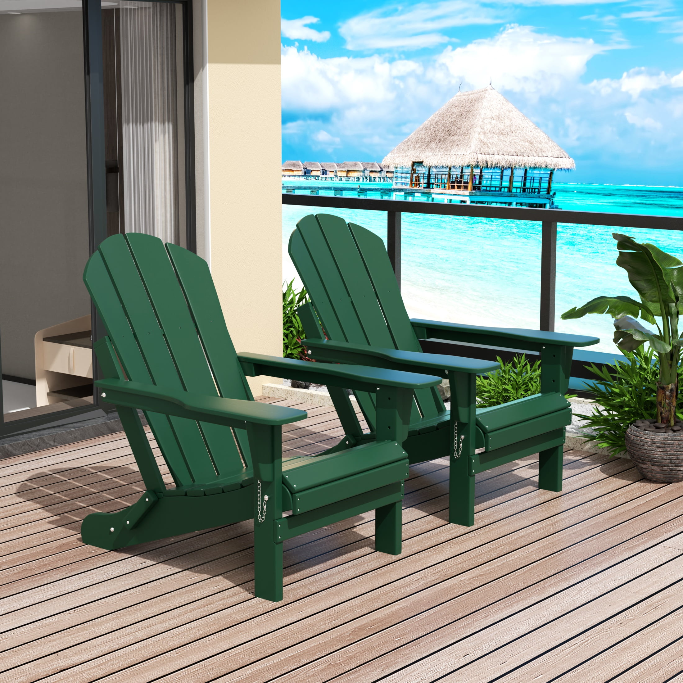 Green deck chairs cheap