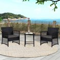 thumbnail image 1 of Westintrends 3-Pieces Patio Bistro Conversation Seating Set PE Rattan Wicker Furniture, Black/Gray, 1 of 9