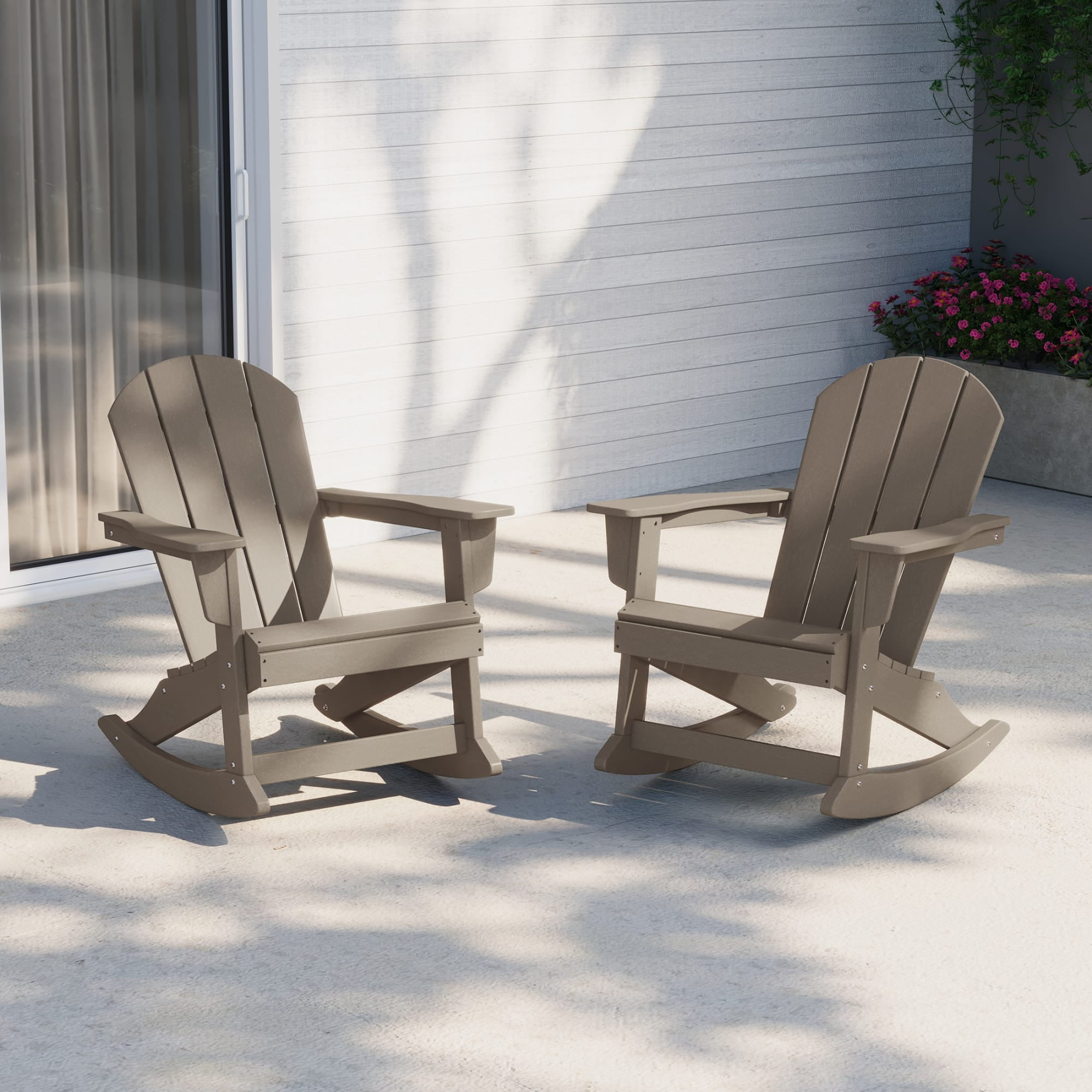 Westintrends Malibu Outdoor Rocking Chair Set of 2, All Weather ...