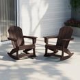 thumbnail image 1 of Westintrends Malibu Outdoor Rocking Chair Set of 2, All Weather Resistant Poly Lumber Classic Porch Rocker Chair, 350 lbs Support Patio Lawn Plastic Adirondack Chair, Dark Brown, 1 of 16