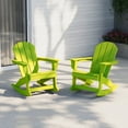 thumbnail image 1 of Westintrends Malibu Outdoor Rocking Chair Set of 2, All Weather Resistant Poly Lumber Classic Porch Rocker Chair, 350 lbs Support Patio Lawn Plastic Adirondack Chair, Lime, 1 of 16