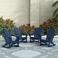 thumbnail image 1 of WestinTrends Malibu Outdoor Patio Porch Rocking Adirondack Chair (Set of 4), Navy Blue, 1 of 9