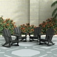 thumbnail image 1 of WestinTrends Malibu Outdoor Patio Porch Rocking Adirondack Chair (Set of 4), Black, 1 of 9