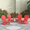 thumbnail image 1 of WestinTrends Malibu Outdoor Patio Porch Rocking Adirondack Chair (Set of 4), Red, 1 of 9