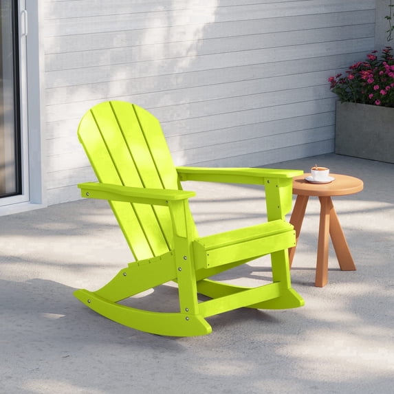 WestinTrends Malibu Outdoor Patio Porch Rocking Adirondack Chair, Lime