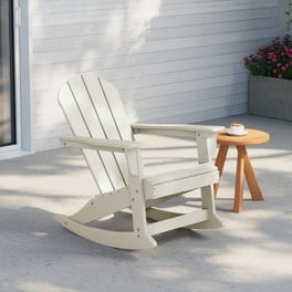 Zero Gravity Adirondack Rocking Chair with Built-in Footrest, Dark