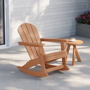 WestinTrends Malibu Outdoor Patio Porch Rocking Adirondack Chair, Teak