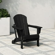 WestinTrends Malibu Outdoor Folding HDPE Adirondack Deck Chair - Patio & Outdoor Lounge, Weather‑Resistant, Black
