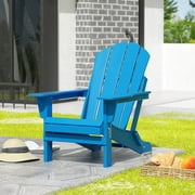 Westintrends Outdoor Folding HDPE Adirondack Chair, Patio Seat, Weather Resistant, Pacific Blue