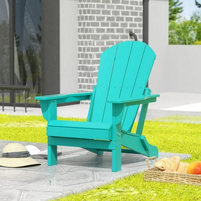 Westintrends Outdoor Folding HDPE Adirondack Chair Patio Seat Weather Resistant Turquoise