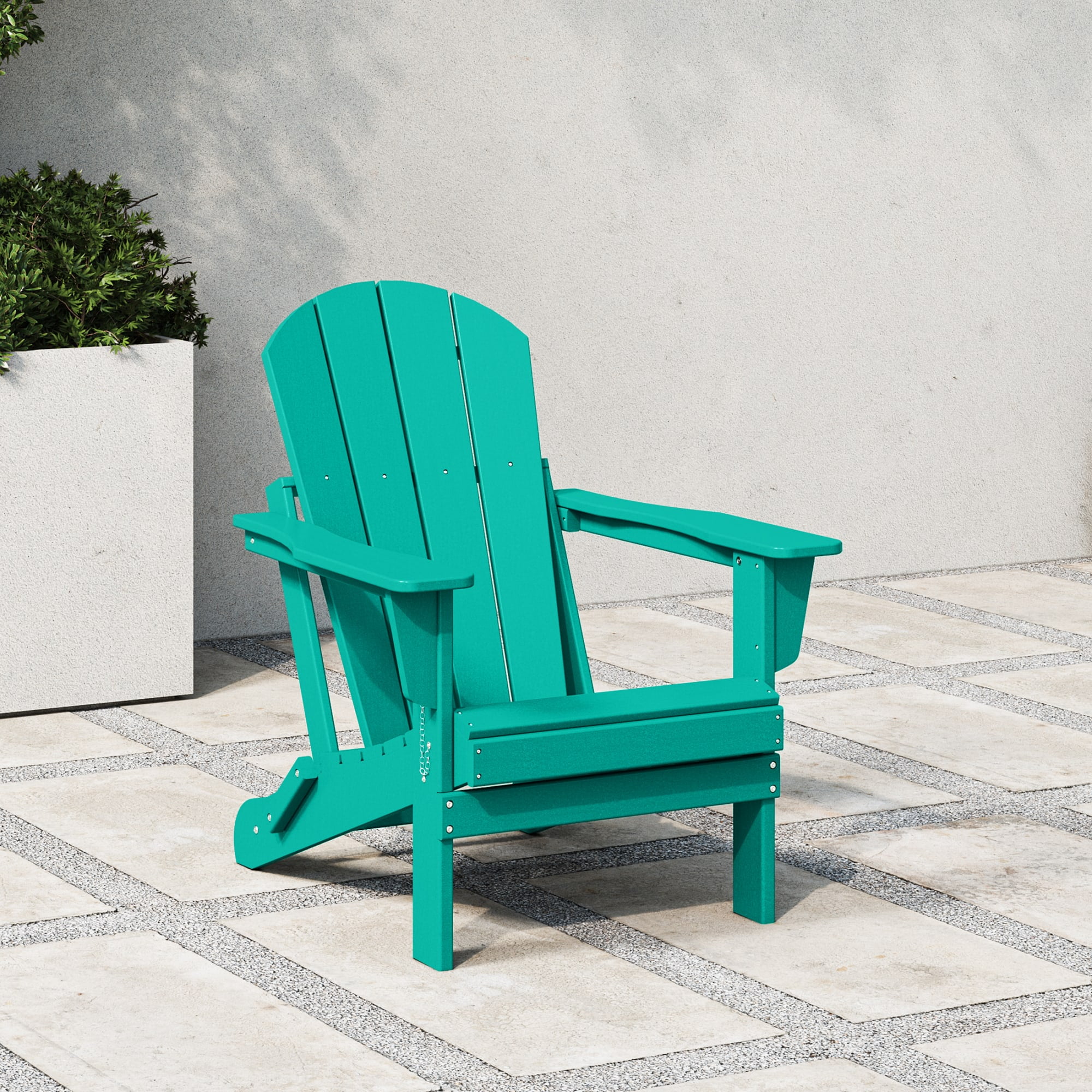 Turquoise HDPE Folding Adirondack Patio Chair