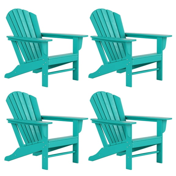 Westintrends Weather Resistant HDPE Adirondack Chair - Turquoise (Set of 4)