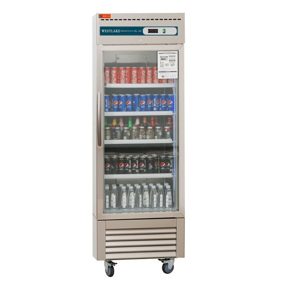 Westlake Commercial Refrigerator Beverage Cooler Single Glass Door Merchandiser 23 Cu. Ft