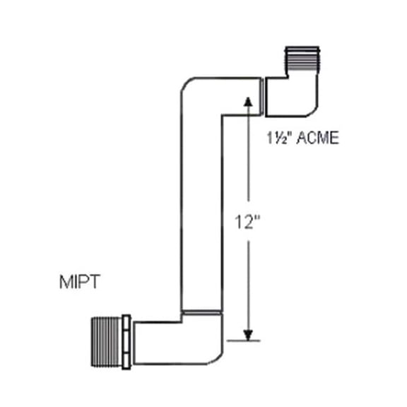 Westlake Pipe & Fittings Swing Joint, 1 1/2 in, Schedule 40,White G330212