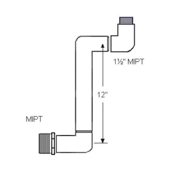 Westlake Pipe & Fittings Swing Joint, 1 1/2 in, Schedule 40,White G332212