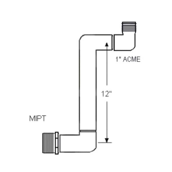 Westlake Pipe & Fittings Swing Joint, 1 in, Schedule 40, White G130212