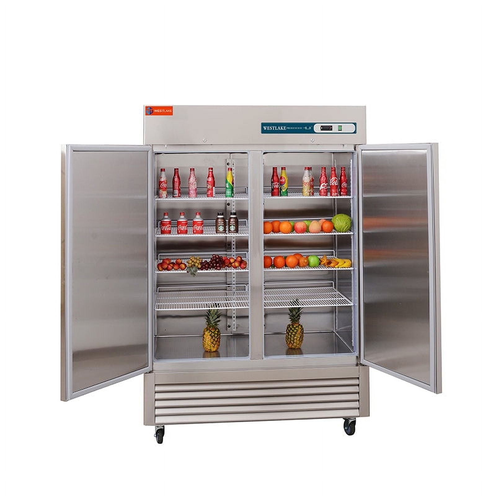 Westlake WKR-49B 49 Cu.ft Stainless Steel 2-Door Commercial Reach-In Refrigerator