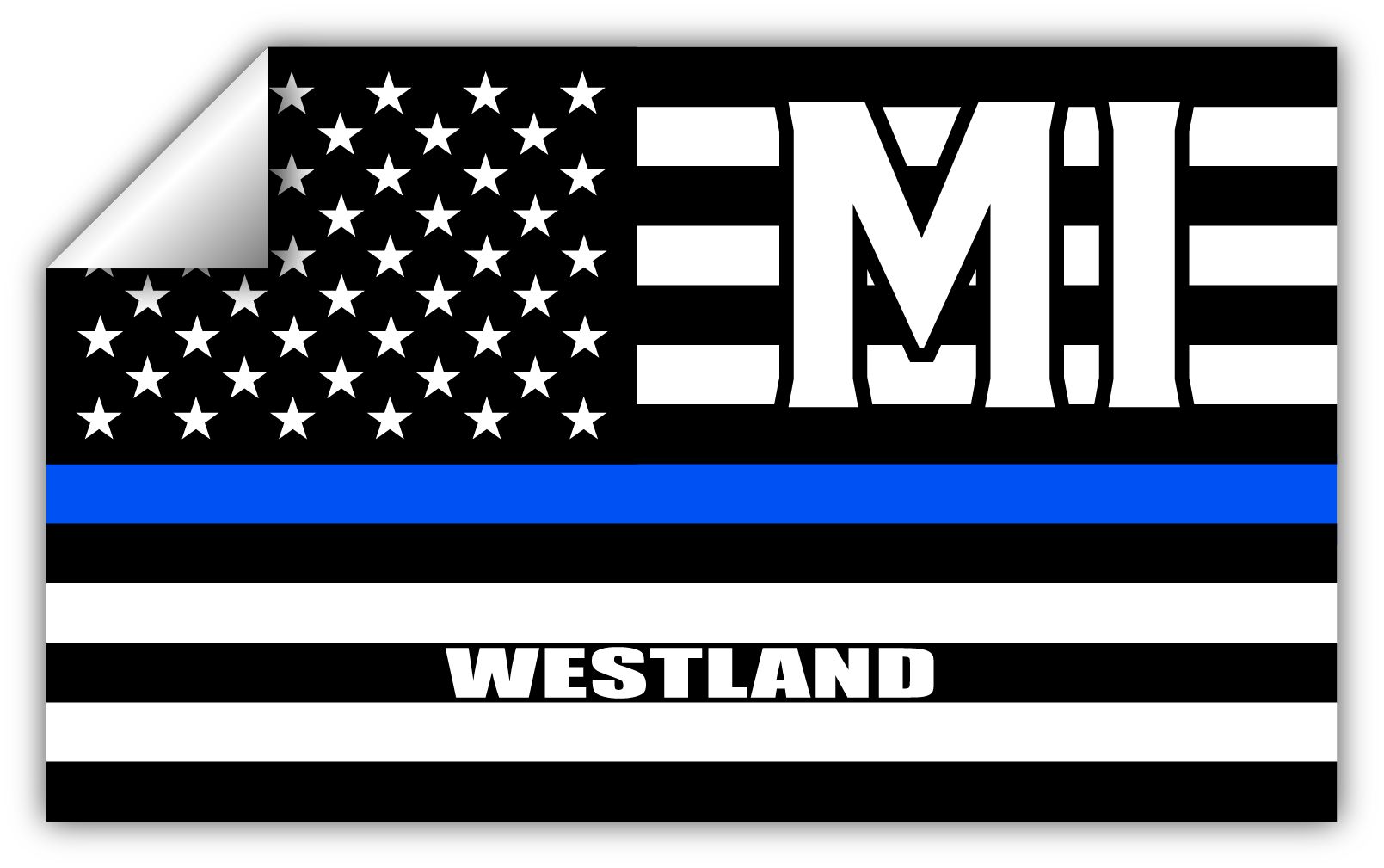 Westland MI Michigan Wayne County Thin Blue Line Stealthy USA Flag ...