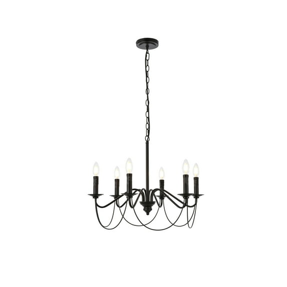 Westley 6 lights pendant in black