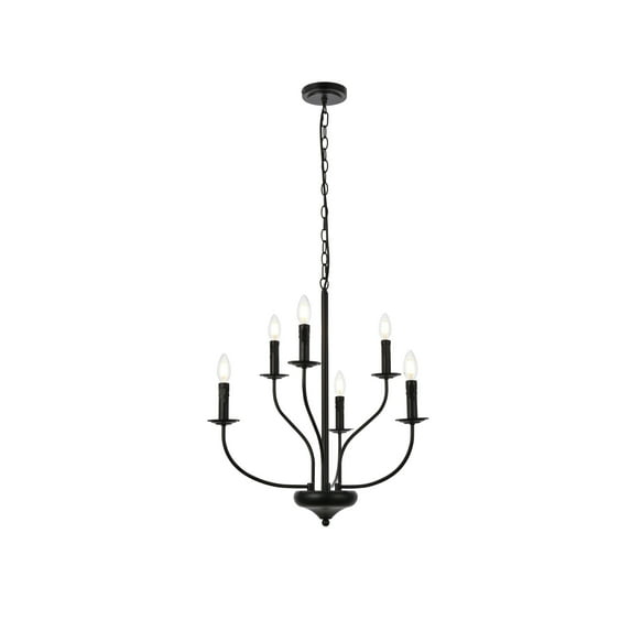 Westley 6 lights pendant in black