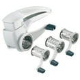 thumbnail image 1 of Westmark Multipurpose Rotary Cheese & Vegetable Grater Cutter Slicer Shredder with 3 Interchangeable Stainless Steel Drums for Parmesan, Mozzerella, and many more (White), 1 of 9