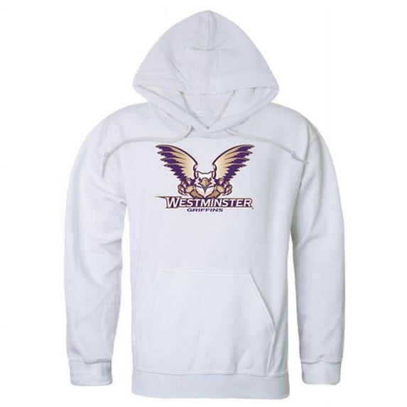 Westminister College Men Campus Hoodie, White - Extra Large