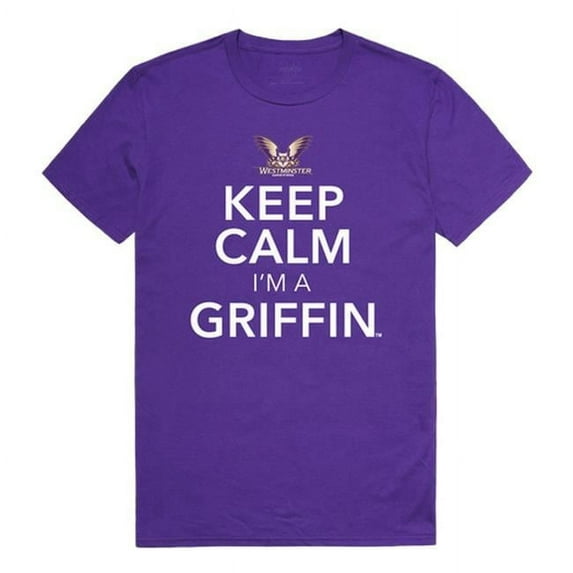 Westminister College Men Keep Calm T-Shirt, Purple - Large