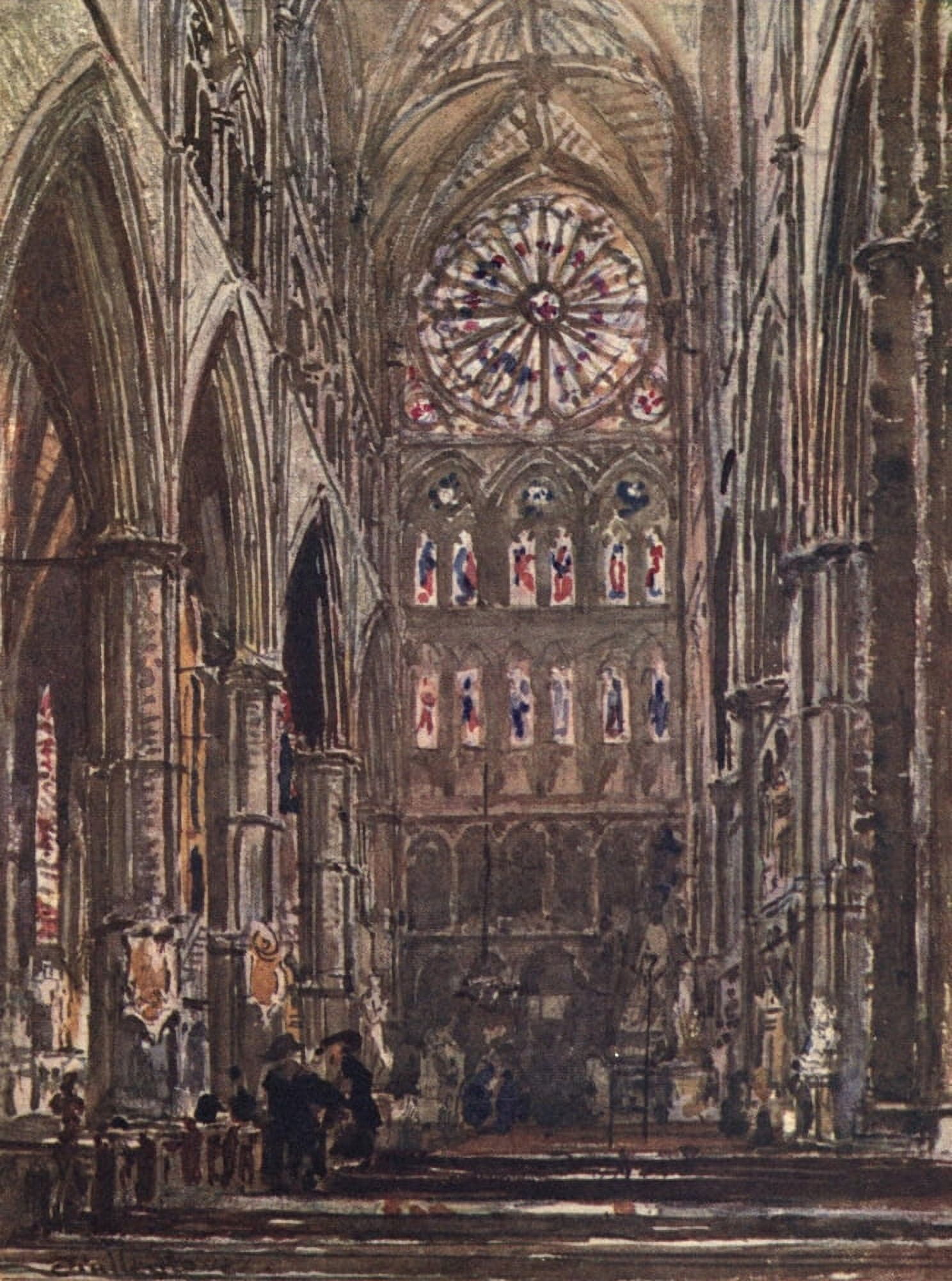 Westminster Abbey 1904 Interior of the North Transept 1 Canvas Art - John Fulleylove (18 x 24)