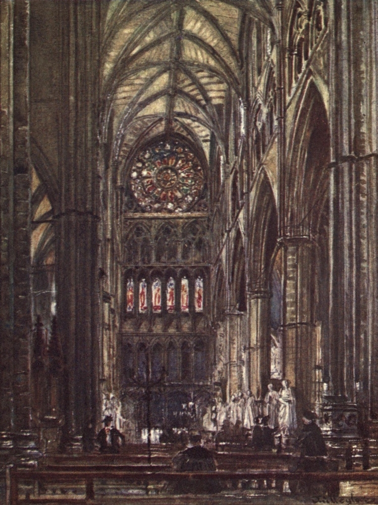 Westminster Abbey 1904 Interior of the North Transept 2 Canvas Art - John Fulleylove (18 x 24)