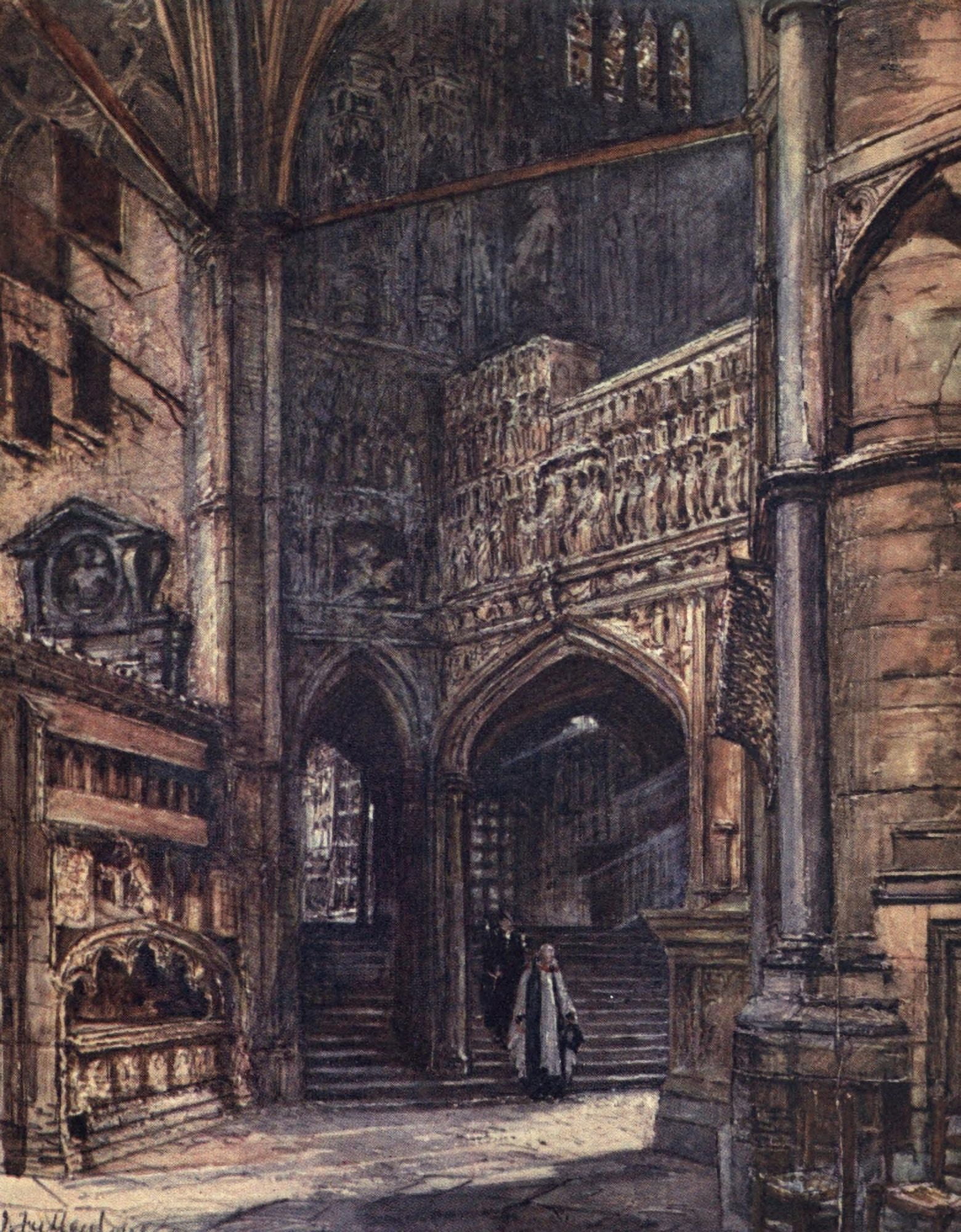 Westminster Abbey 1904 North Ambulatory Canvas Art - John Fulleylove (18 x 24)