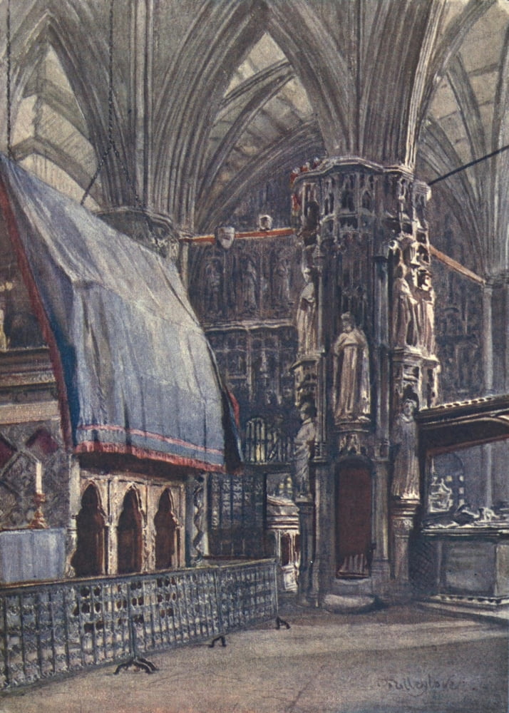Westminster Abbey 1904 St Edwards Shrine & Chapel Canvas Art - John Fulleylove (18 x 24)