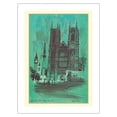 thumbnail image 1 of Westminster Abbey London - Vintage Travel Poster by David Klein c.1968 - Bamboo Fine Art 290gsm Paper (Unframed) 12x16in, 1 of 4