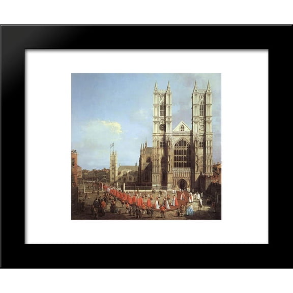 Westminster Abbey, with a Procession of Knights of the Bath 20x24 Framed Art Print by Canaletto
