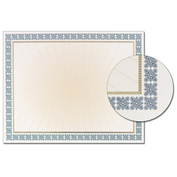 Westminster Blue With Gold Foil Border Certificates - 8 1/2in. x 11in. - Pack of 15 (ABC024)