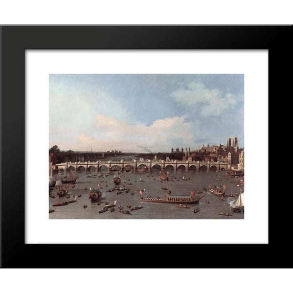Westminster Bridge from the north on Lord Mayor's Day 20x24 Framed Art Print by Canaletto