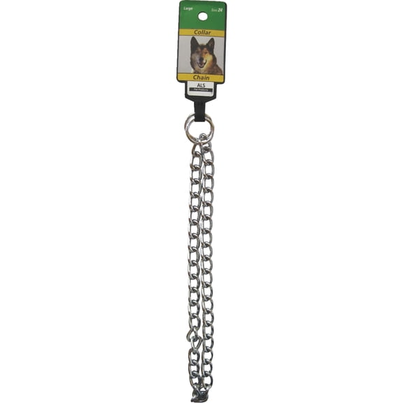 Westminster Pet Products Dog Choke Chain - Steel, Chrome Finish - 24" Silver