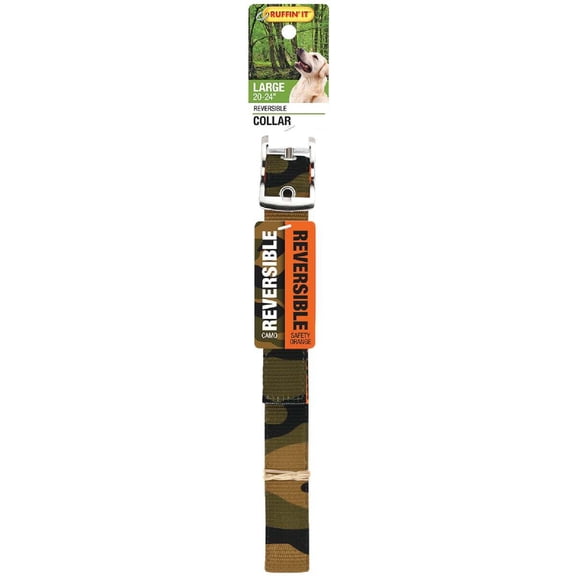 Ruffin' It Nylon Dog Collar Camouflage Adjustable - Fashion Collar - Large, 20-24 In