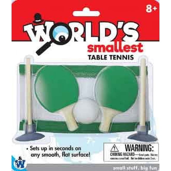 Worlds Smallest Table Tennis Set by Westminster  Mini Ping Pong Game with Net, 2 Paddles & Ball