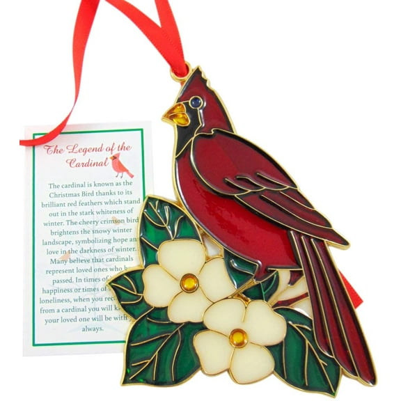Cardinal Ornament with Legend Card Christmas Tree Decoration, 5 Inch