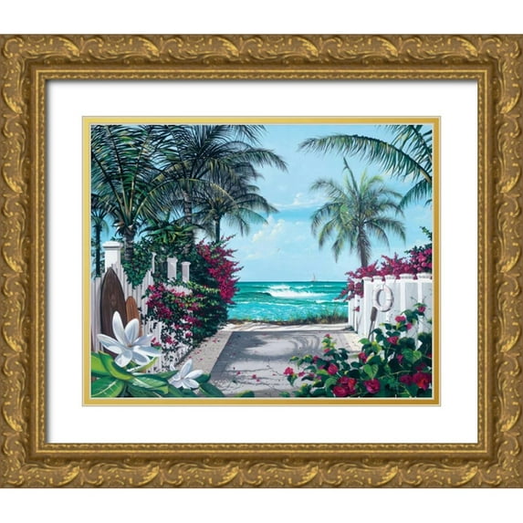 Westmoreland, Scott 14x12 Gold Ornate Wood Framed with Double Matting Museum Art Print Titled - Pathway to Paradise