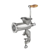 مطحنة اللحوم المعلبة اليدوية Weston #10 وحشو النقانق، أطباق 4.5 مم و10 مم، و3 مسارات للنقانق، فضية