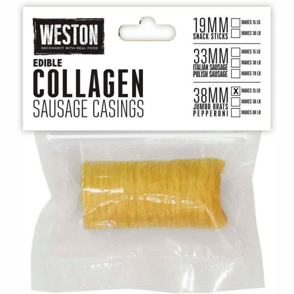 Weston 19-0113-W Edible Collagen Casing for 15 lb, 38mm