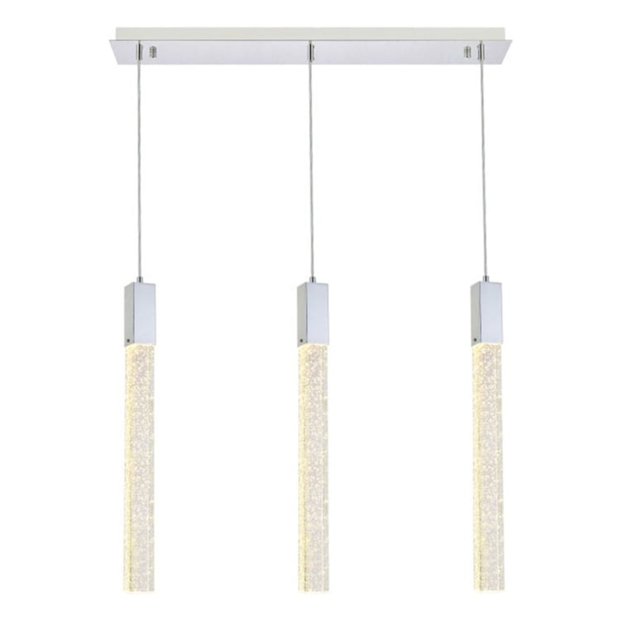 Chrome Glass LED Modern Adjustable Pendant Light