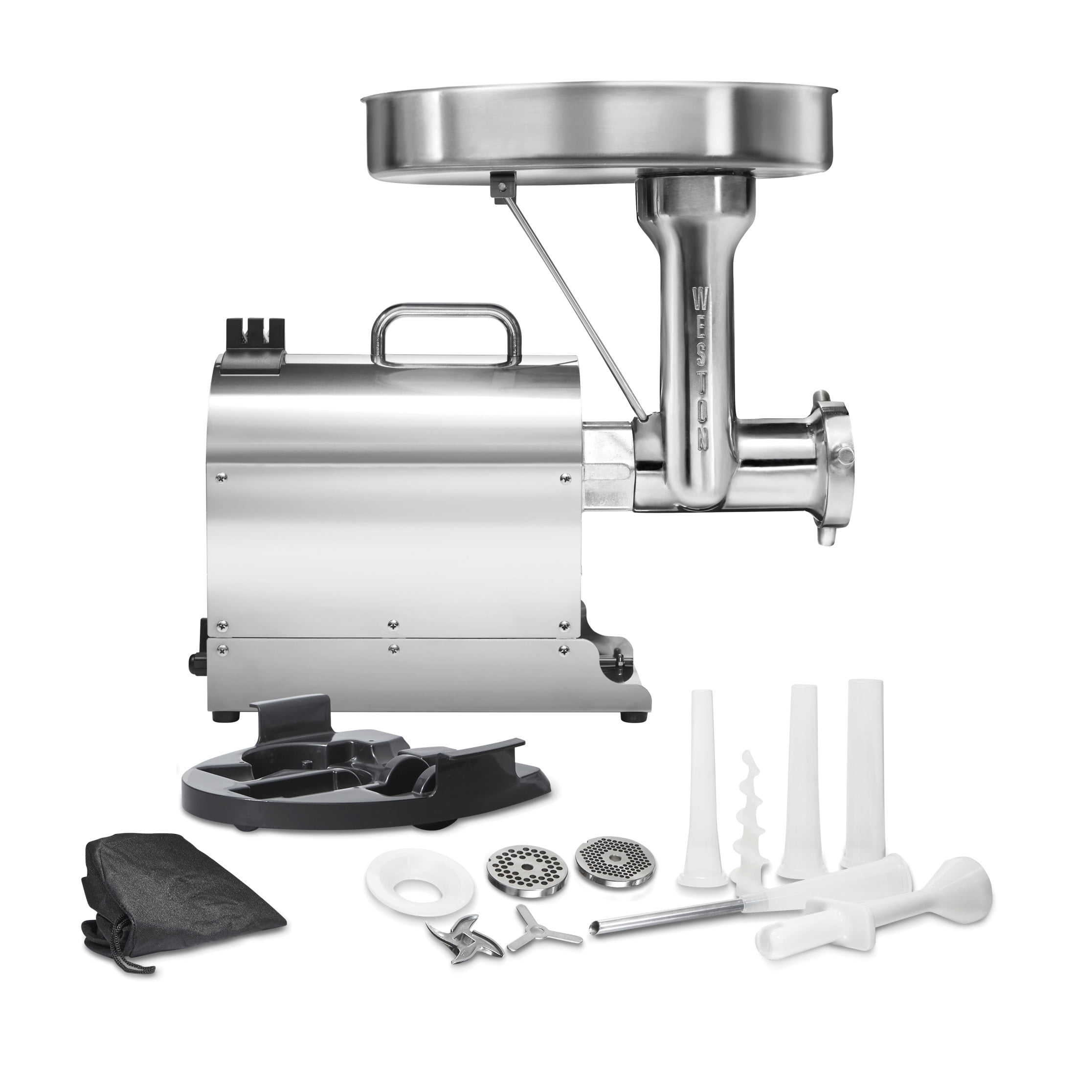Weston Pro Series Electric Meat Grinder 7 Sausage Stuffer, Commercial Grade, 1500 Watts, 2 HP, 21lbs. Per Minute, Heavy Duty Stainless Steel