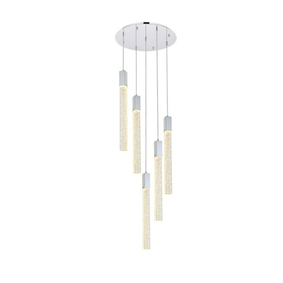 Weston 5 lights pendant in chrome