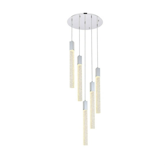 Weston 5 lights pendant in chrome
