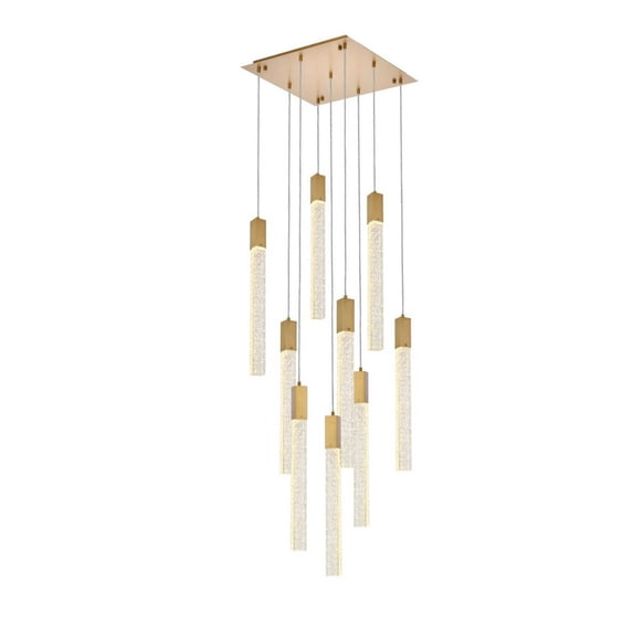 Weston 9 lights pendant in satin gold
