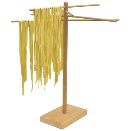 Weston Bamboo Pasta Drying Rack , 10 Drying Arms, 16 Inches Tall, 14 Inches Wide, Stores Flat